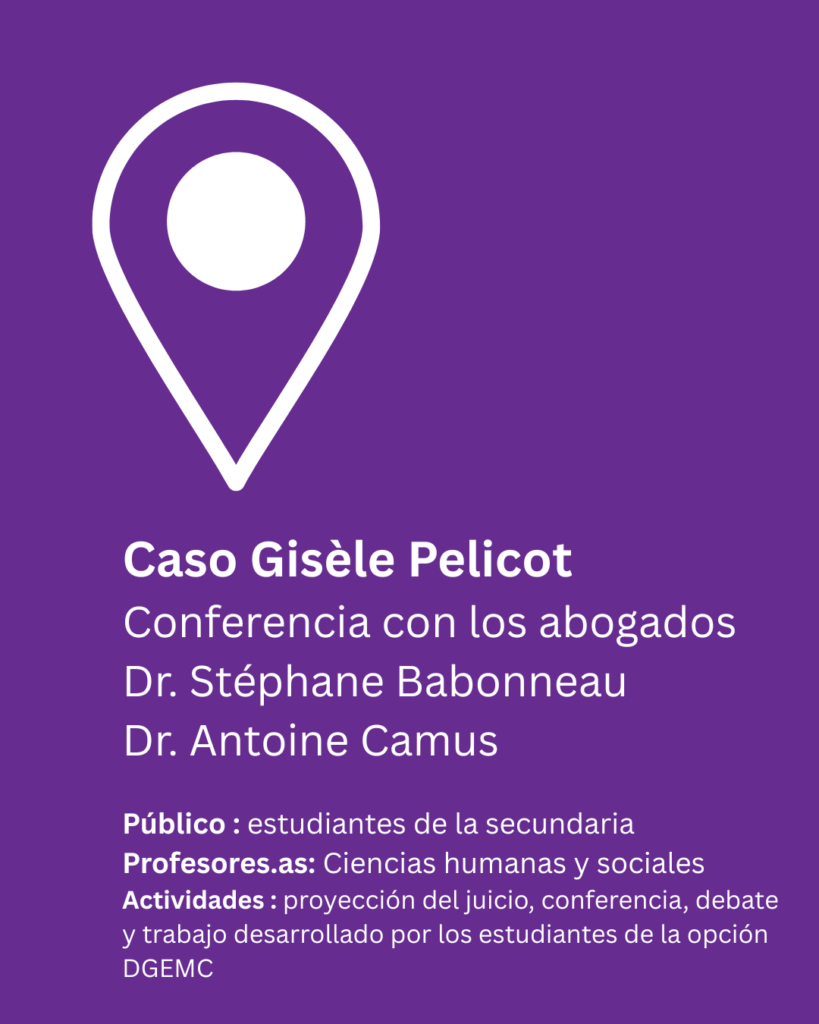 GISELE PELICOT CONFERENCIA LYCEE JEAN MERMOZ