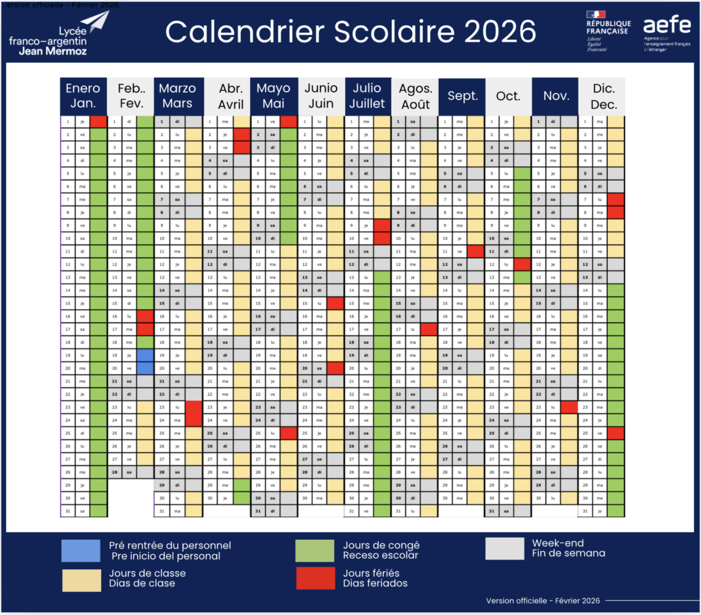 calendario escolar LJM 2026